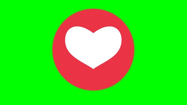 Heart Icon Animation on Green Screen