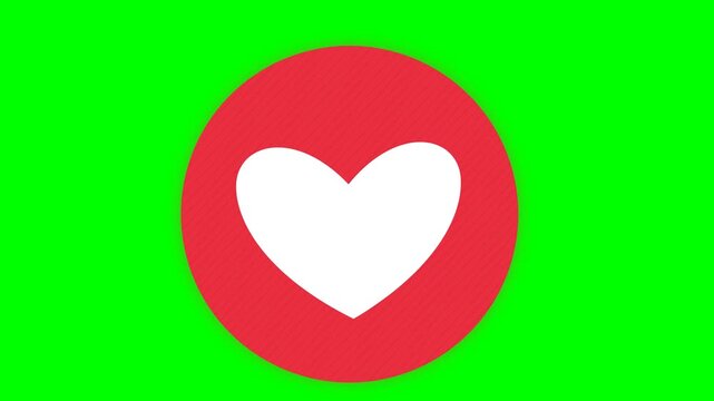 Heart Icon Animation on Green Screen
