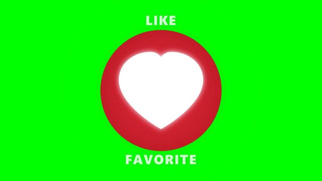 Like and Favorite Button Animation on Green Screen