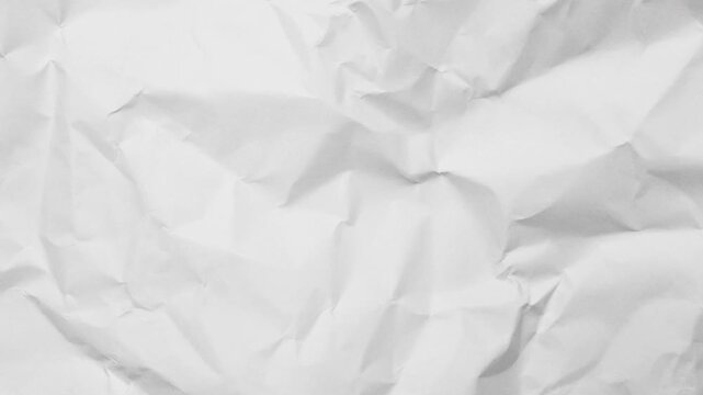 Crumpled white paper seamless loop stop motion animation