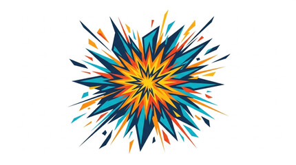 Explosion of Colorful Geometric Shapes and Lines. © Cakung