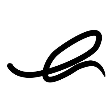 Angled elegant black swirl flourish decorative curve element for abstract calligraphic vintage border isolated vector illustration on white background