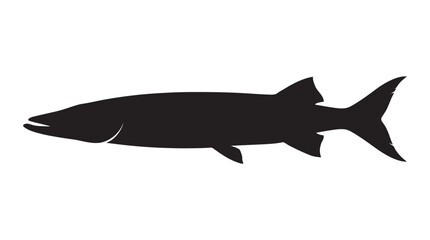 Obraz premium Fish Silhouette Against A White Background Black And White Silhouette