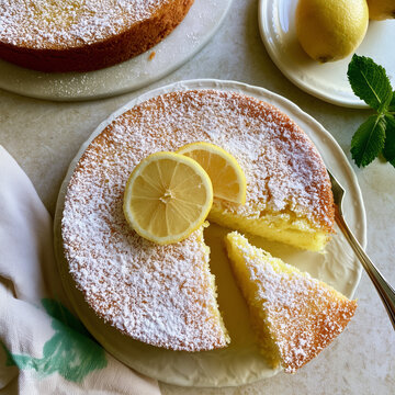 Italian Lemon Ricotta Cake, top view