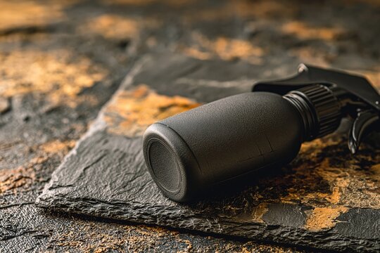 Black Gun Barrel on Rusty Surface