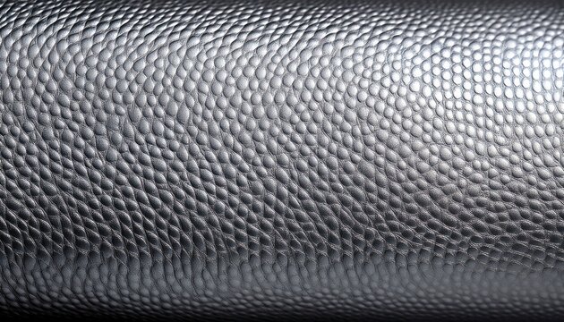 Metallic Silver Grey Pebbled Leather Texture Background Gunmetal Sheen Close Up
