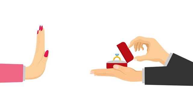 marriage proposal rejection video animation refuse marriage concept
