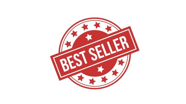 Best seller stamp icon vector illustration on white background. Abstract loop animation 
