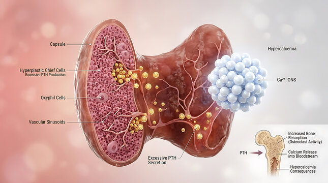 Transparent Human Parathyroid Gland with Primary Hyperparathyroidism and Calcium Ion Sensing Dysregulation