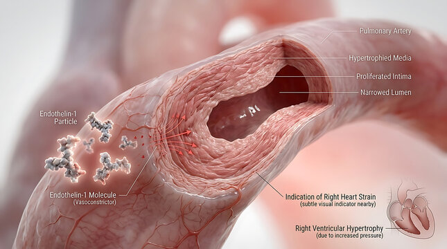 Transparent Human Pulmonary Artery with Arterial Hypertension and Endothelin Vasoconstriction