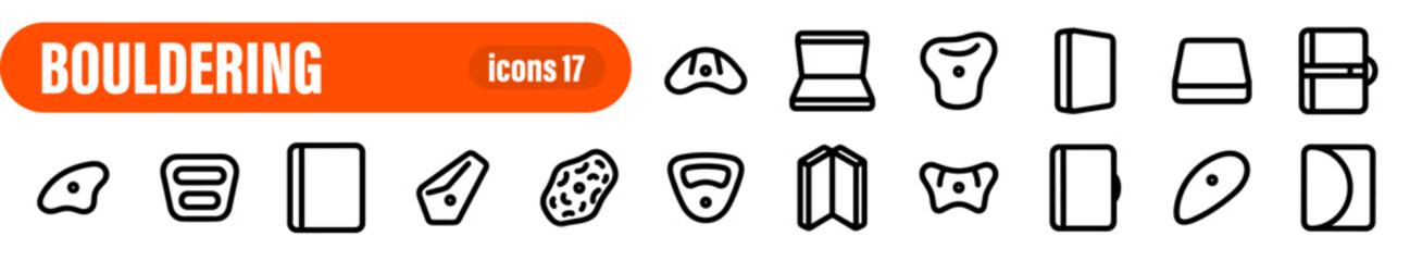 Bouldering and Climbing Holds Icon Set © liubomir118809