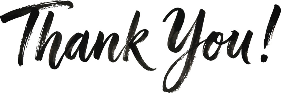 Elegant 'thank you' calligraphy handwritten style gratitude message for cards gifts
