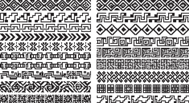 Tribal Geometric Seamless Border Pattern Collection
