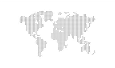 Grey Dotted World Map Vector on White Background © Whyy