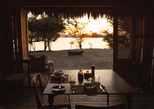 sunrise on the Zambezi River, Zimbabwe, Africa