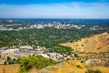Naklejka premium Boise Downtown Aerial View from Table Rock