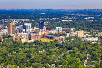 Naklejka premium Boise Capitol Aerial View from Table Rock