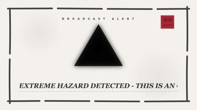 Emergency Broadcast Alert System Warning Message With Hazard Text Screen