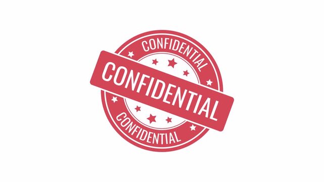 Confidential rubber stamp. Animated seal. Transparent background footage.
