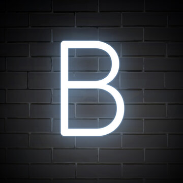Letter B in white alphabet illustration