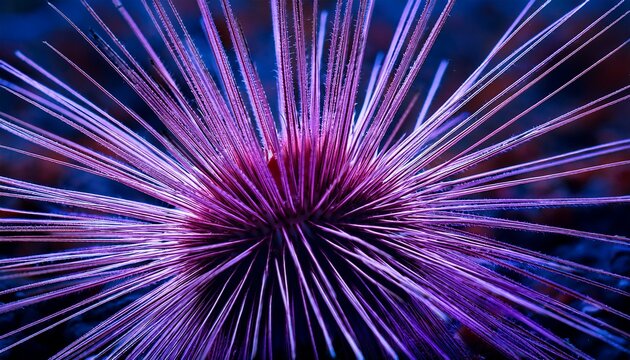 Macro Shot Of Purple Sea Urchin Strongylocentrotus Purpuratus