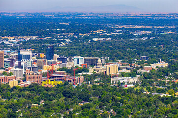 Naklejka premium Boise Capitol Aerial View from Table Rock