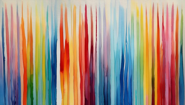 Patron Abstracto De Lineas Verticales Multicolor Pintadas A Mano Sobre Papel Texturizado