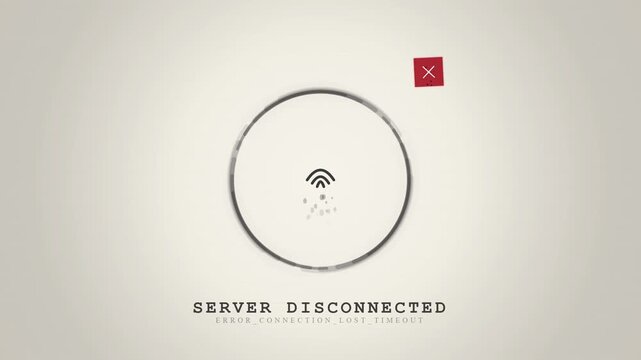 Server Disconnected Error Message with Connection Timeout Animation