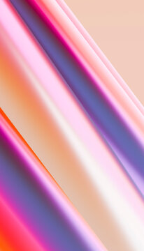 Abstract colorful diagonal gradient ribbon 3D render