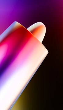 Abstract colorful gradient render of sleek curved shapes