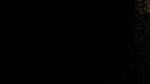Glittering stars line particles trail of rectangle frame, sparkle glitter star trail on black screen. glowing star with sparkling glitter, shimmering light fairy dust transition seamless loop 4k