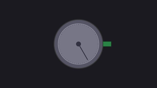Minimalist analog clock face ticking motion loop on dark animation 4k background, time watch
