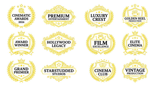 Golden Cinema Awards and Vintage Production Badges Collection