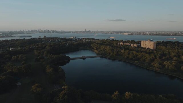 Aerial view of New York City and Staten Island