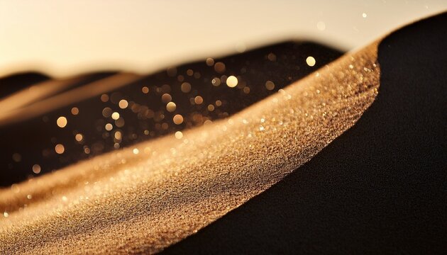Abstract Overhanging Dune Shot With Glittering Particles In Focus