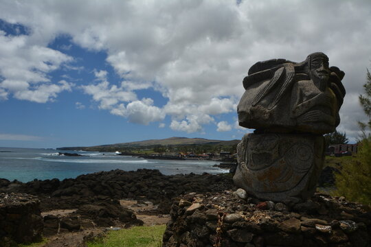 Moai Statues and Volcanic Landscapes of Rapa Nui, Chile