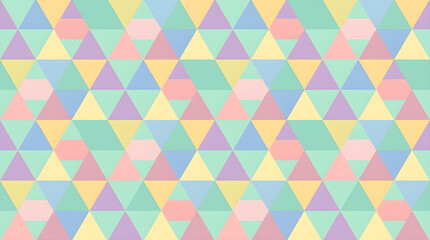 Fototapeta premium Geometric triangle pattern, pastel colored background, seamless texture, colorful abstract design, digital paper isolated on White Background