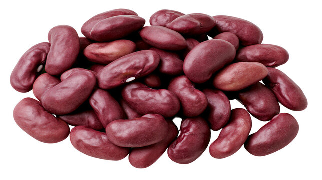 Pile of deep red kidney beans, isolated on transparent background