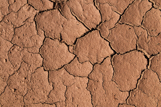 Cracked dry soil texture background during drought and heat