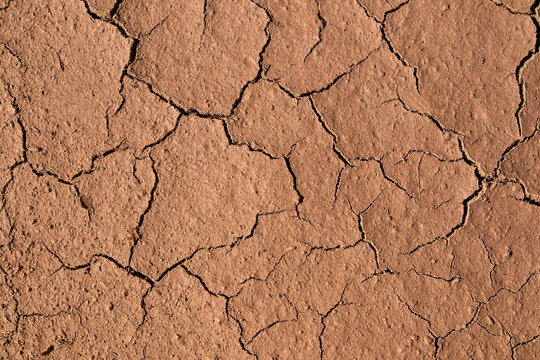 Cracked dry soil texture background during drought and heat
