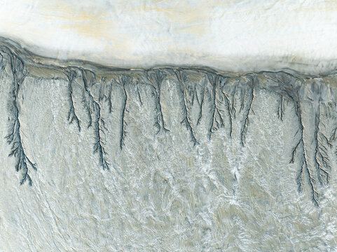 Aerial abstract fractal texture of Riotinto Mines, Huelva