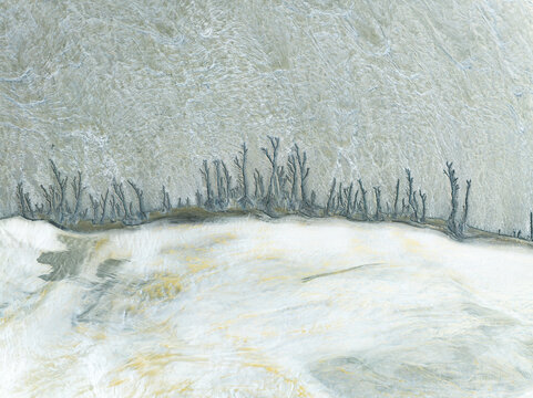 Aerial abstract fractal texture of Riotinto Mines, Huelva
