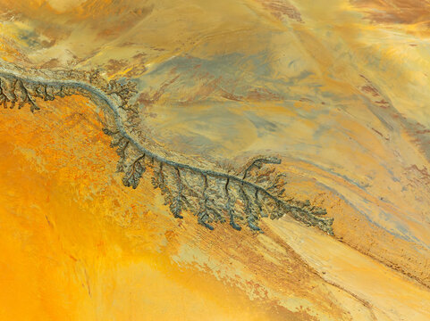 Aerial abstract fractal texture over Riotinto Mines, Huelva