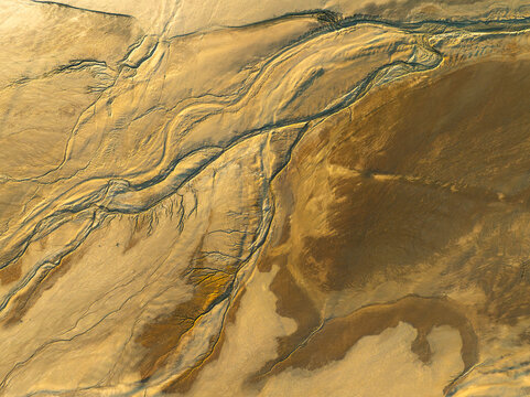 Aerial abstract fractal texture of Riotinto Mines, Huelva