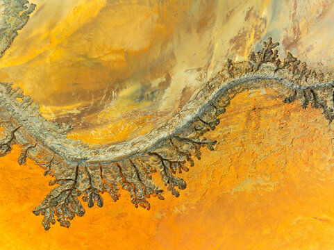 Aerial fractal texture in Riotinto Mines, Huelva, Spain