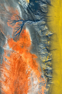 Aerial abstract fractal texture from Riotinto Mines, Huelva