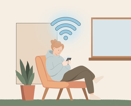 Person using smartphone at home showing screen dependency