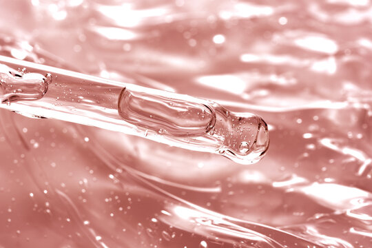 Clear gel texture with macro view of dropper detail