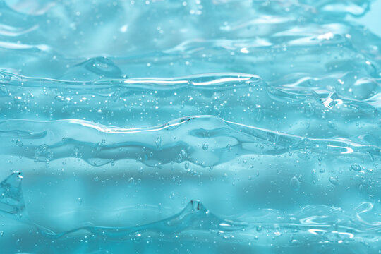 Macro view of translucent blue gel texture