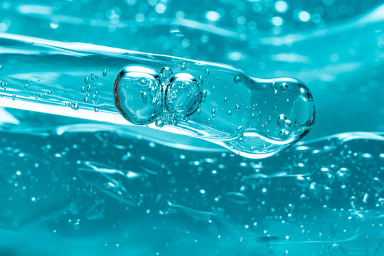 Gel texture with dropper and bubbles